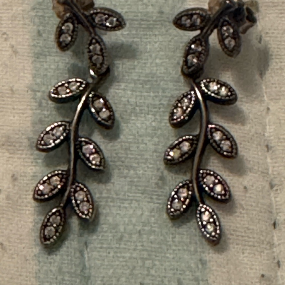 Pandora Silver Leaf Earrings